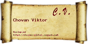 Chovan Viktor névjegykártya